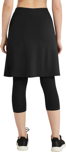 Vista 2 de HOKOYI Falda atlética de 20 pulgadas hasta la rodilla para mujer con leggings adjuntos, modestos, bolsillos con cremallera