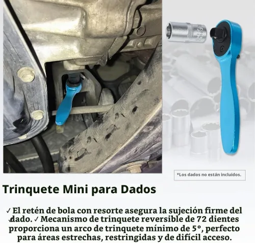 Vista 5 de FIRSTINFO F32423B Llave de Trinquete Micro de Doble Accionamiento con Broca Hexagonal y Dado de 1/4 Pulgada - Aluminio Ligero, 72T Reversible