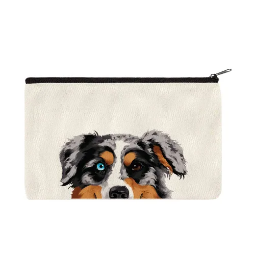 Vista 9 de WIRESTER Bolsa de maquillaje de lona con cremallera, bolsa de cosméticos, estuche organizador para mujeres y niñas, bolsa de cosméticos de viaje