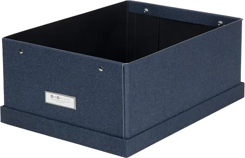 Vista 4 de Bigso Katia KD Caja de almacenamiento plegable con marco de etiqueta para una fácil identificación, montaje simple sin herramientas, cajas de Azul