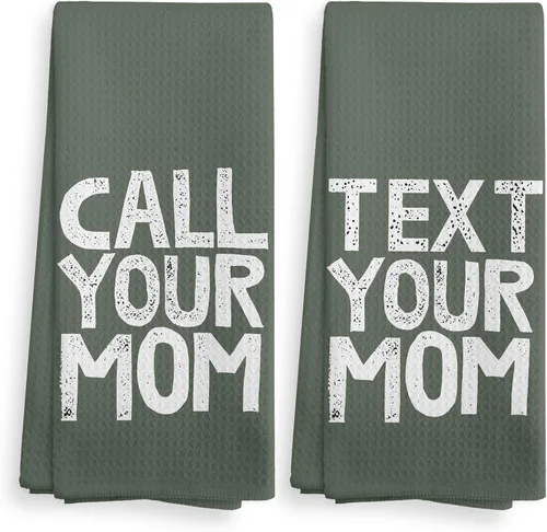 Vista 15 de Call Your Mom - Juego de 2 toallas de cocina y paños de cocina negros, toallas decorativas para baño, regalos de graduación, toallas de tela