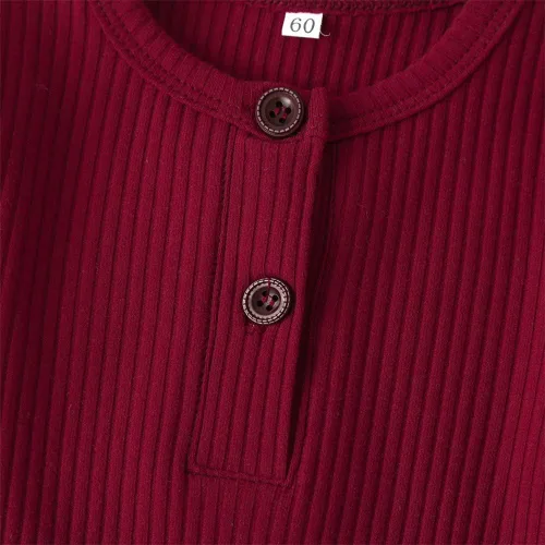 Vista 101 de Mameluco unisex de manga corta para bebé recién nacido, con botones, de una pieza, ropa de color sólido