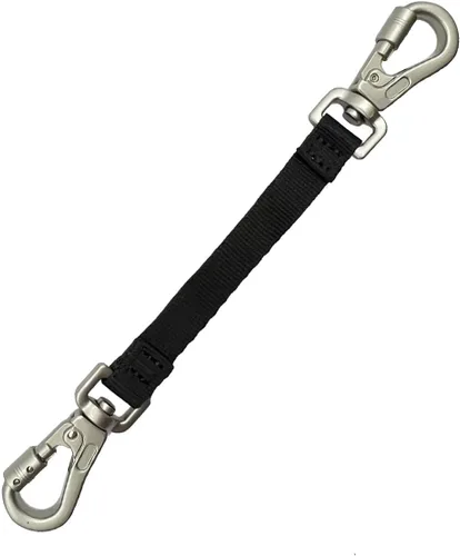 Vista 4 de Clip de respaldo ajustable de doble extremo para arnés de perro, correa reflectante para perro, clip de seguridad bloqueable para collar de púas