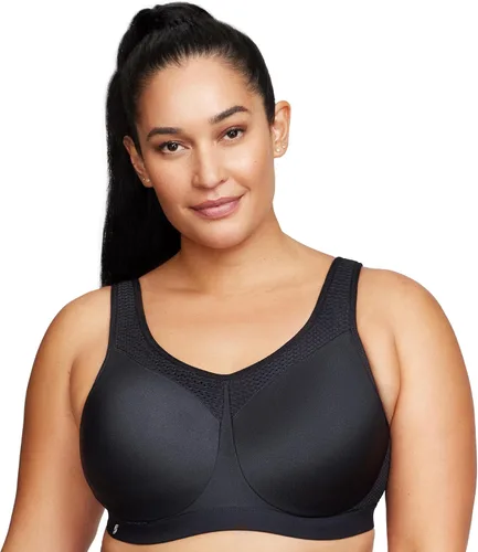 Vista 8 de Full Figure Plus Size High Impact Wonderwire Sports Bra Underwire #9066 Negro