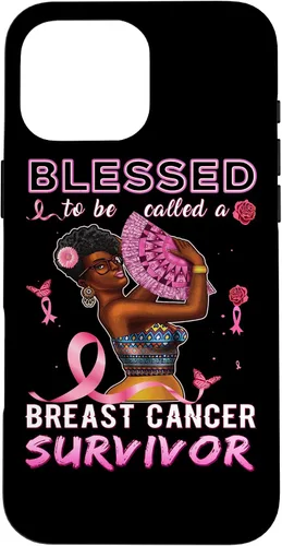 Vista 19 de iPhone 13 Pro Max Camisas afroamericanas contra el cáncer de mama para mujeres Blessed Survivor Case
