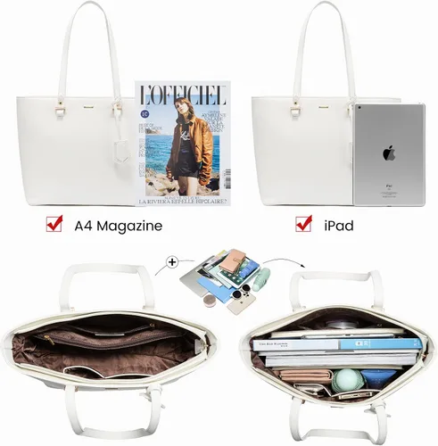 Vista 7 de LOVEVOOK Bolsos de mano para mujeres, bolsos de hombro, bolso tote, bolso satchel, bolso hobo, conjunto de bolso de 3 piezas