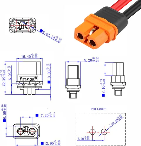 Vista 2 de GELRHONR XT60i Cable de extensión 1M, XT60 macho a XT60i hembra Cable conector 12AWG Cable de silicio, para Ebike, cargador de batería Lipo de coche