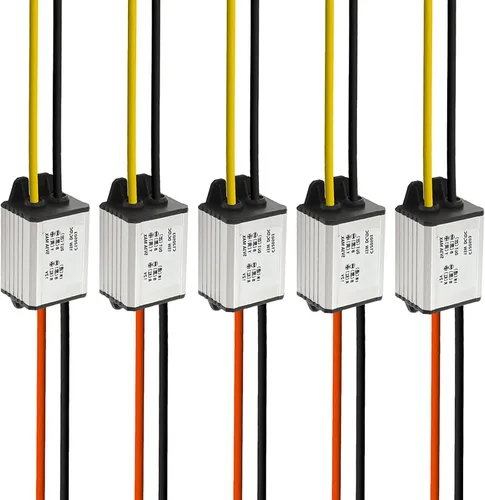 Vista 12 de Convertidor de 12 V a 5 V CC Voltaje de alimentación para automóvil, impermeable DC 6.3-22V 12V reductor a 5V 3A 15W Regulador de voltaje