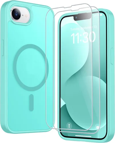 Vista 81 de SPIDERCASE Funda magnética translúcida diseñada para iPhone 11, con 2 protectores de pantalla de vidrio templado, antihuellas, para iPhone 11 de 6.1