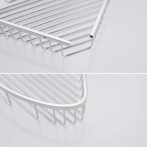 Vista 4 de Estante esquinero para ducha de baño, diseño hueco en las esquinas, organizador de estante de acero inoxidable ultra resistente a prueba de óxido