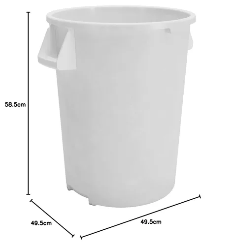 Vista 7 de SPARTA Bronco Contenedor de basura redondo para desechos, 20 galones, color blanco, paquete de 6