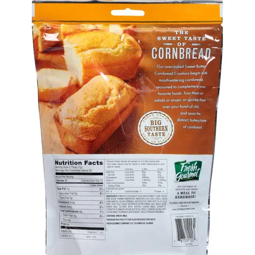 Vista 2 de Fresh Gourmet Crutones premium, pan de maíz dulce con mantequilla, 5 onzas (paquete de 4)