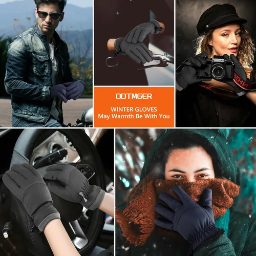 Vista 6 de Guantes de esquí impermeables de invierno para niños, hombres y mujeres, guantes perfectos para clima frío para ciclismo, conducción, correr