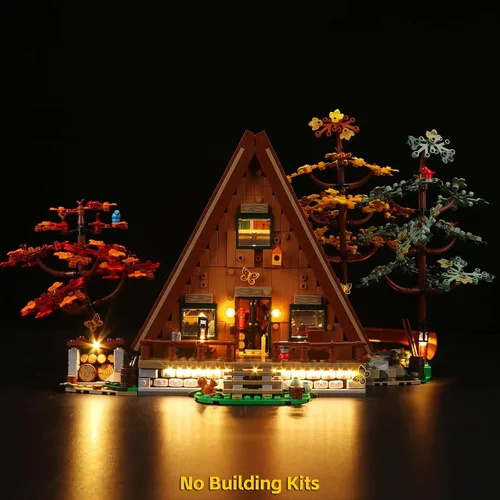 Vista 2 de BrickBling Luz LED compatible con Lego A-Frame Cabin 21338, luces creativas sin