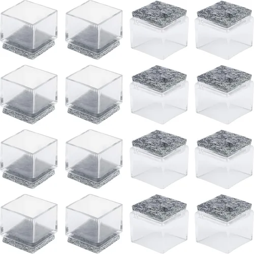 Vista 8 de Anwenk Protectores cuadrados de suelo para patas de silla de 1 x 1 pulgada con almohadillas de fieltro de 1 pulgada y 1 pulgada, protectores 16Pack