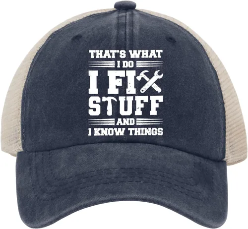 Vista 8 de I Fix Stuff & Know Things Hat for Men - Cool & Funny