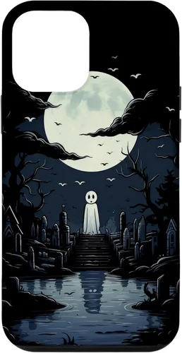 Vista 16 de iPhone 16 Ghost Halloween Cemetery Scary Creepy Case