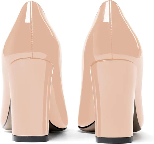 Vista 4 de WAYDERNS Zapatos de tacón alto con puntera puntiaguda para mujer, de 3.5 pulgadas