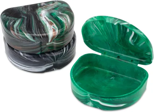 Vista 20 de Practicon Estuches para Retenedores de Mármol, Estuche para Alineador de Ortodoncia, Soporte para Protector Bucal (Paquete de 3) (Algodón de Azúcar)