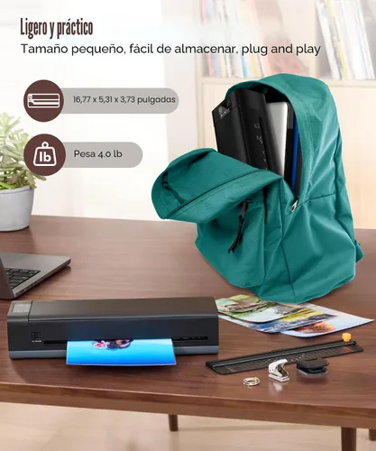 Vista 8 de Chilino Máquina laminadora de 13", máquina que lamina caliente y fría A3 9