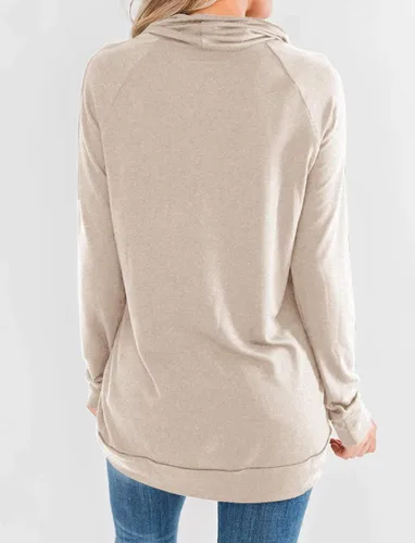 Vista 2 de Fallorchid Sudaderas de manga larga con cuello vuelto para mujer