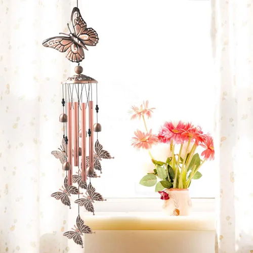 Vista 3 de Campanillas de viento de mariposa, regalo para abuela, regalos de cumpleaños para mamá para hija, regalo de amiga, tía, mujer, decoración