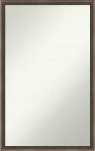 Vista 6 de Amanti Art Brown Bathroom Mirror for Over Sink, 21x33 Custom Made Hardwood Wedge Mocha Rectangle Vanity Mirror, Large Modern Wood Frame, Hangs