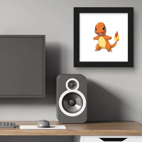 Vista 6 de Trends International Gallery Pops Pokemon - Arte de pared Charmander, versión enmarcada negra, 12 x 12 pulgadas