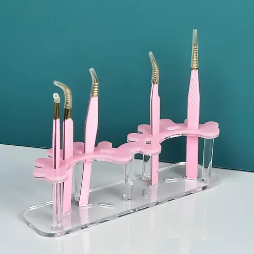 Vista 5 de Tweezers Stand Holder Eyelash Storage Rack Display Acrylic Shelf Eyelash Storage Rack Display
