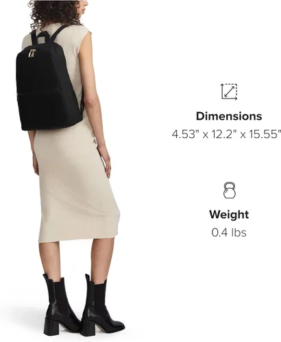Vista 8 de TUMI Mochila Just in Case para mujer, Negro/Dorado, Tamaño único