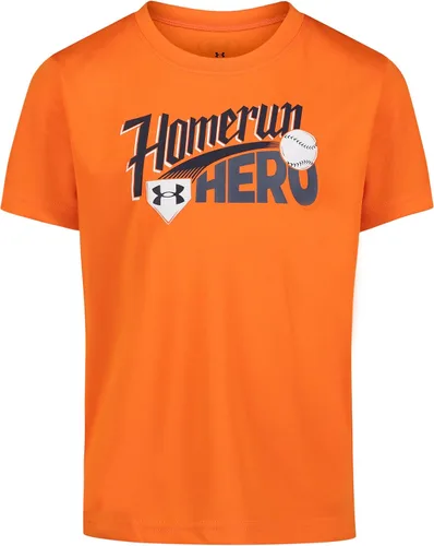 Vista 25 de Under Armour Camiseta de manga corta con gráfico de béisbol para niño Áspero atómico