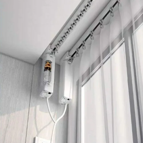 Vista 12 de Sistema de cortinas inteligentes, compatible con control remoto, aplicación o control por voz, abridor de cortinas inteligentes automatizado, barra