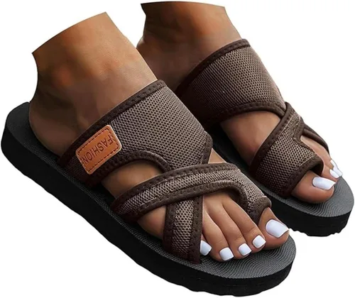 Vista 11 de Sandalias ortopédicas para mujer, plataforma elegante, moderna, ortopédica, deslizantes, con cómodo soporte de arco