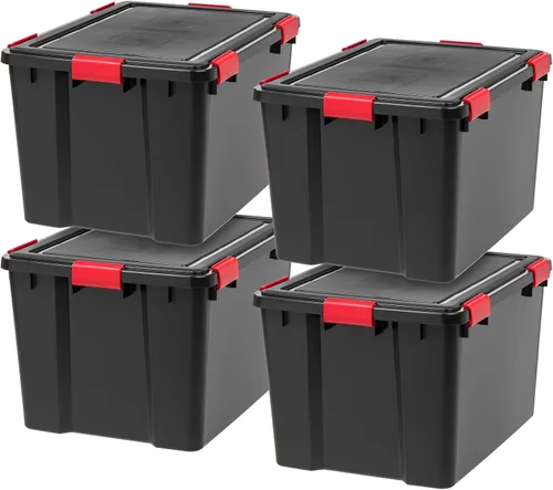Vista 10 de IRIS - Caja de almacenamiento WEATHERTIGHT de 19 cuartos de galón, paquete de 6, color negro