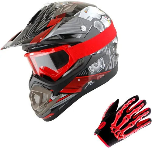 Vista 11 de 1Storm Casco de motocross para adultos, todoterreno, MX, BMX, ATV, motocross, mecánico, HGXP14B, fibra de carbono, negro, HGXP14B