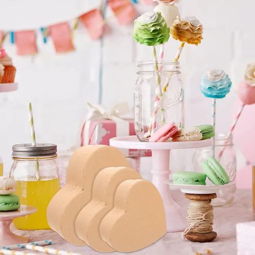 Vista 9 de Caja de papel maché de papel con forma de corazón, caja anidada decorativa de papel Kraft, contenedor de dulces con tapas para manualidades