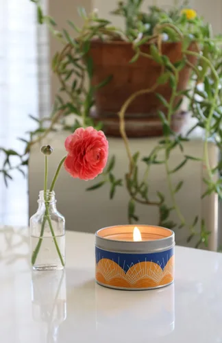 Vista 6 de GoodLight Vela perfumada sin parafina en elegante lata (enebro del desierto, 6 onzas)