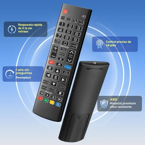 Vista 6 de Control remoto retroiluminado para LG Smart TV, reemplazo universal para todos los controles remotos LG TV para un fácil uso nocturno.