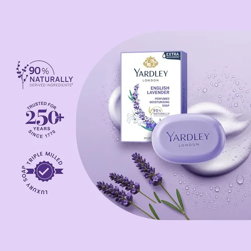 Vista 6 de Yardley Jabón de lujo de lavanda inglesa, 3x100gm