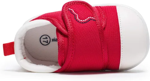 Vista 4 de HLMBB Zapatos de caminar para bebés, niñas y niños pequeños de 9, 12, 18, 24 meses, para niños y niñas, con suela de goma dura de malla transpirable