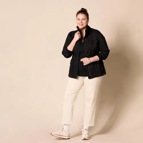 Vista 7 de Suéter Tienda Essentials para mujer, 100% algodón, de manga larga, con cuello en V