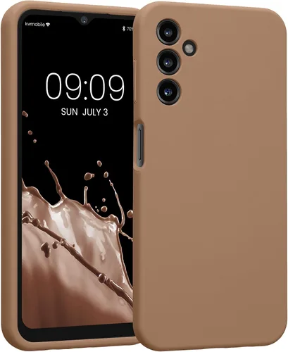 Vista 157 de kwmobile Funda compatible con Samsung Galaxy A13 4G - Funda delgada de silicona TPU - Acabado suave al tacto - Amarillo radiante