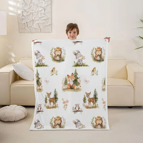 Vista 15 de Erosebridal - Mantas de bebé unisex para niños y niñas, mantas de guardería de animales de granja de minky 40x50, manta sherpa con diseño de tractor