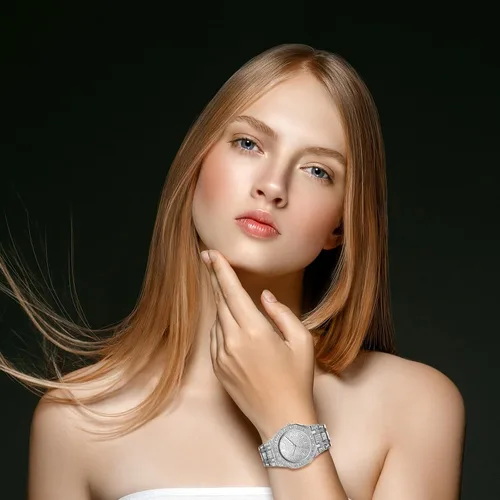 Vista 3 de JewelryWe Reloj de cuarzo de aleación de tono dorado para hombre, elegante con diamantes de imitación, para negocios, casual, para el día de San