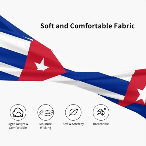 Vista 3 de Diademas de entrenamiento para hombres y mujeres con bandera de Cuba, bandas suaves para el cabello, bandas de yoga para sud