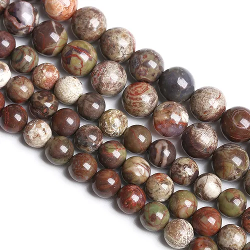 Vista 73 de 88 cuentas de piedra natural africana de piedra de sangre para hacer joyas y pulseras