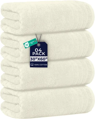 Vista 14 de DAN RIVER Paquete de 2 sábanas de baño de 35x70 pulgadas, sábanas de baño jumbo acanaladas para adultos, toallas grandes gruesas y absorbentes