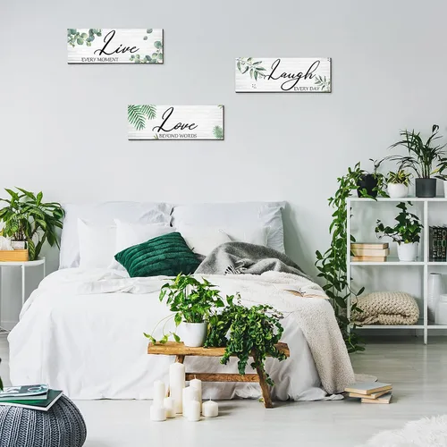 Vista 5 de Jetec - Letrero de madera con diseño de hojas de eucalipto