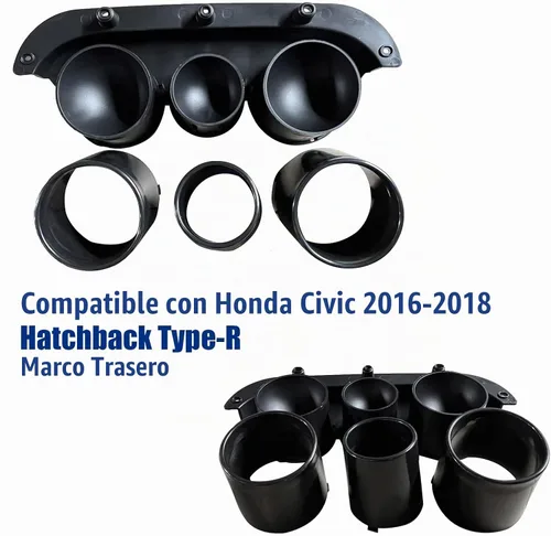 Vista 4 de Kit de piezas de carrocería trasera para Honda Civic Type R Style 2016-2018 Juego de parachoques trasero