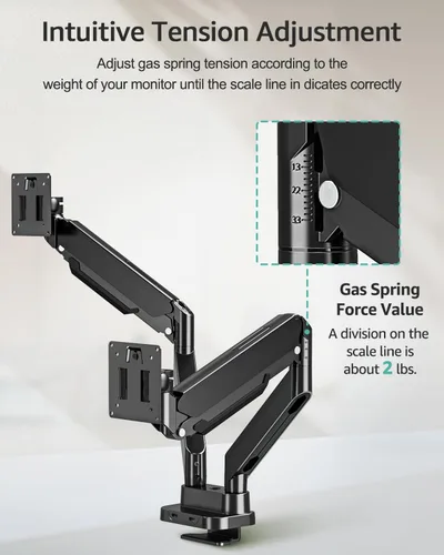 Vista 7 de MOUNT PRO Soporte de escritorio para monitor dual para pantalla ultraancha de 39 pulgadas de hasta 33 libras, brazo de monitor resistente, brazos